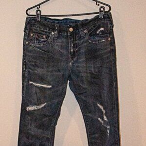 True Religion Rocco Jeans men 32-32 Distressed relaxed fit medium blue